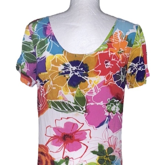 Jams World Hattie Tropical Floral Hawaiian Tiered Mini Dress - S - Picture 8 of 13